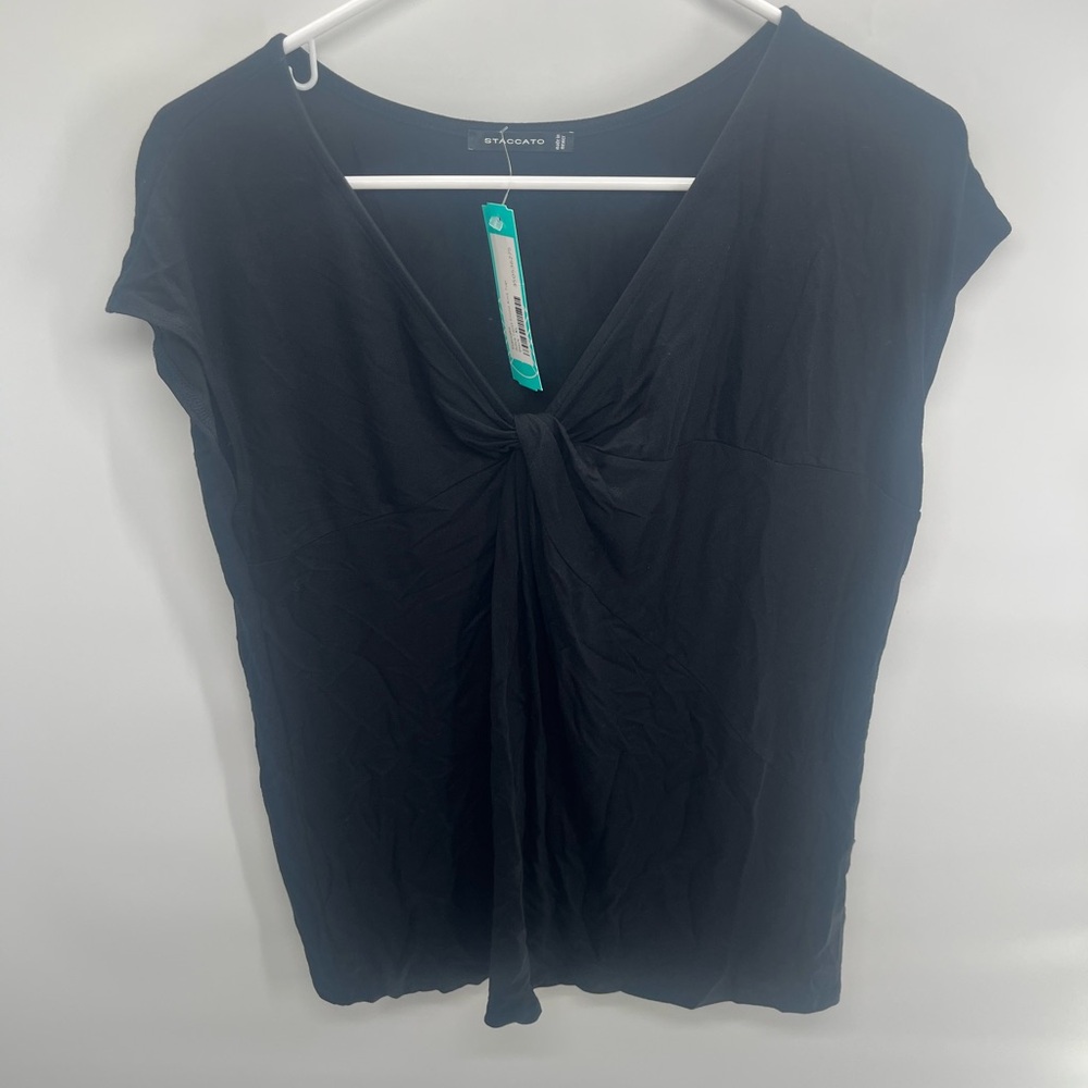 NWT Staccato Blk V‎ Neck W/Twisted Front XL Causal New